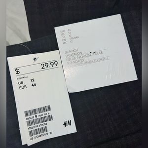 H&M checkered trouser pants NWT